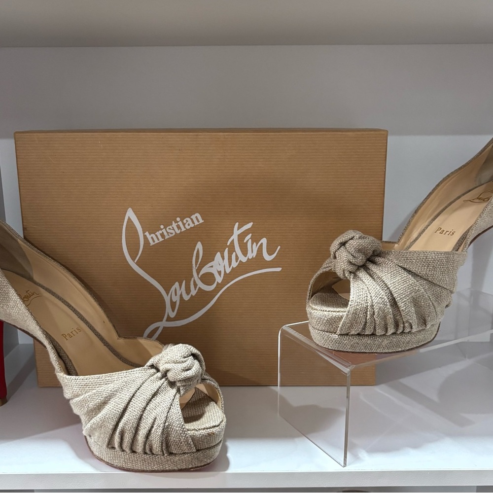 Christian Louboutin Tan High Heel Shoes